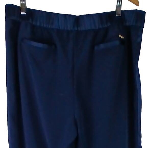 Black Label By Chico's SZ 3 (XL-16) Navy Blue Pull On Ankle Pants Silky Trim - Picture 5 of 8